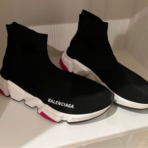 Women’s Balenciaga Black Speed Trainer Knit Sock Sneakers sz 9 or 39